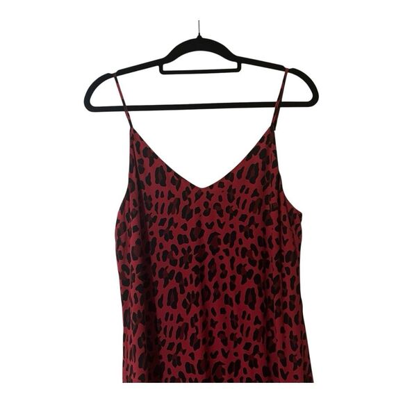 Rails Womens Size Medium Red Leopard Animal Print Yara Midi Slip Dress - Picture 2 of 4